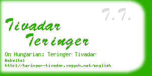 tivadar teringer business card